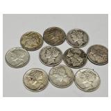 10 Silver Mercury DImes
