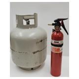 Full Fire Extenguisher & Propane Tank (Empty)
