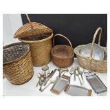 Silverplate Lot,1 Mother of Pearl Handle, Baskets
