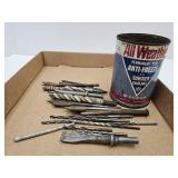 Vintage Antifreeze Can & Drill Bit Lot