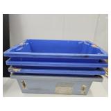 4 Storage Tote Bins 21 x 12 x 6.5"h