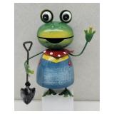 New 7" Metal Frog Garden Statue