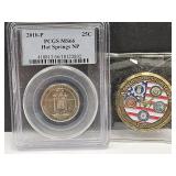 Graded 2010 MS66 Quarter & Veterans Medal