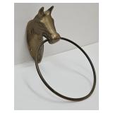 Vintage Brass Horse Head Towel Ring See Size