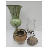 Glass Candleholder, Vase, Rock