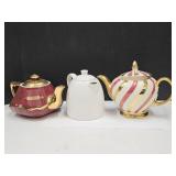 3 Nice Teapots 1 chipped See Pix  4" - 5"H