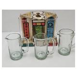 Anchor Hocking Bar Glasses in Bx, & Syrup pitchers