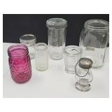 Vintage Shaker Jar, Freezer Jar w Lid, Spice Jar +