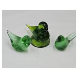 3 Green Glass Birds