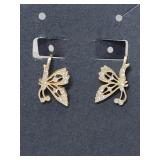 10KG Over Sterling Butterfly Screw Earrings