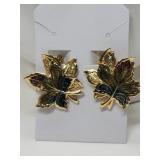 Vintage Leaf Push Back Earrings