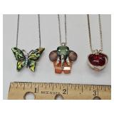 Jewelry Butterfly, Elephant & Heart Necklaces
