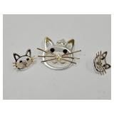 Cat Pendant & Earrings