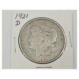 1921 D Silver Morgan Dollar Coin