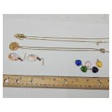 Costume Jewelry Heart Pendant Lot,  Prism Earring+