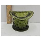 VTG Fenton Green Daisy Glass Top Hat
