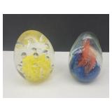 2 Unmarked Paperweights