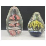 2 Unmarked Paperweights