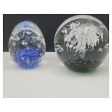 2 Unmarked Paperweights