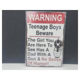 Nw Warning Metal Sign 8" x 12"