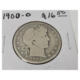 1900 O Barber Silver Half Dollar Coin