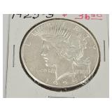 1925 S Silver Peace One Dollar Coin