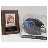 Jerry Rice Plaque, & Signed Mini Helmet-no coa