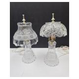 2  Electric Glass Lamps working handmade shades
