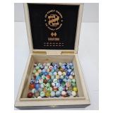 Cigar Box of Vintage Marbles