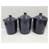 3 pc Fiesta Ware Pottery Cannisters
