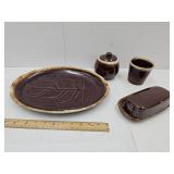 McCoy Pottery Platter, Butter Dish & Mugs