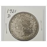 1921 D Silver Morgan Dollar Coin