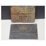 Metal Plates Ford Emblem, 1926 Co 67 Peril Metal