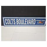36" Long Metal COLTS Sign