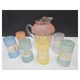 MCM Pitcher with 6 matching Glasses VGC