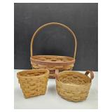 3 Longaberger baskets 5-10"