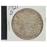 1921 D Silver Morgan  Dollar Coin