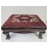 Vintage Foot Stool with  Needlepoint 18 x 9" H