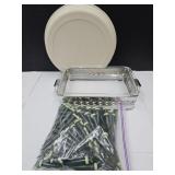 Tupperware & Single Flower Holders& Pyrex w Holder