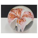 Beautiful Glass Flower Paperweight
