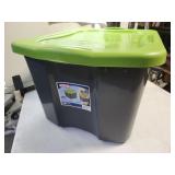 17 Gallon Sterilite Gray &  Green Tote