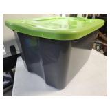 17 Gallon Sterikite Gray & Green Tote