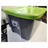 17 Gallon Gray & Green Tote