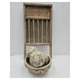 Primitive Washboard & Decor