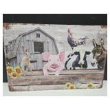 Metal Sign Farm Animals 18" X 12"