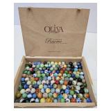 Cigar Box of VTG Marbles- Some U. V. / Uranium