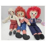 13 - 14" high Raggedy Andy Vintage Rag Dolls