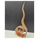 VTG Murano Hand Blown Art Glass Orange & Wh