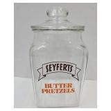 Vintage Seyferts Pretzel Jar with Lid