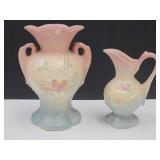 2 Hull USA Pottery Vases  5" & 6 1/2" high